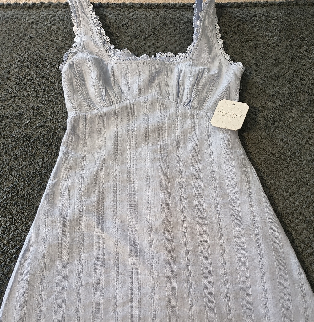 Altar'd State Light Blue Lace-Trimmed Nightgown